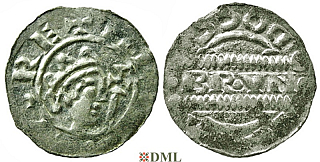 Денарий, Германия, Нижняя Лотарингия, Bruno III (1050-1057), м.д. Dokkum, Ilisch 2000, 21.19