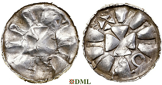 Денарий, Германия, Саксония, Anonymous bishop, Sachesnpfennig, Kilger 2000, KN 4