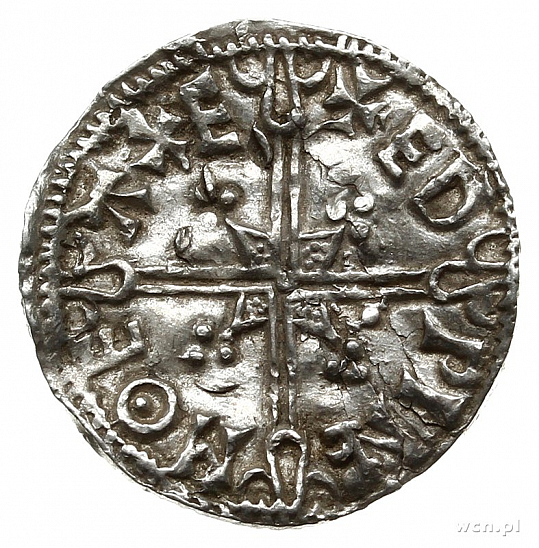 Денарий, Англия, Æthelred II (978-1016), м.д. Exeter, монетарий Eadwine, North 775