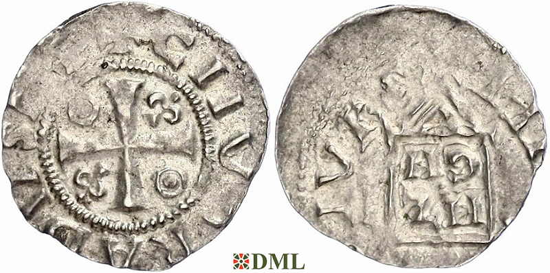 Денарий, Германия, Нижняя Лотарингия, Konrad II (1027-1039), Hermann II (1036-1056), м.д. Koln, Dbg. 385