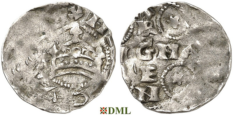 Денарий, Германия, Швабия, Heinrich II (1002-1024), м.д. Strassburg, Dbg. 915