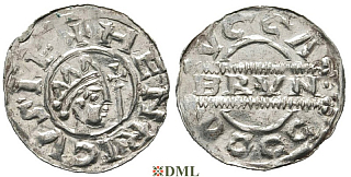 Денарий, Германия, Нижняя Лотарингия, Bruno III (1050-1057), м.д. Dokkum, Ilisch 2000, 21.19