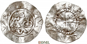 Денарий, Германия, Нижняя Лотарингия, Heinrich II (1002-1024), м.д. Deventer, Ilisch 2000, 1.7