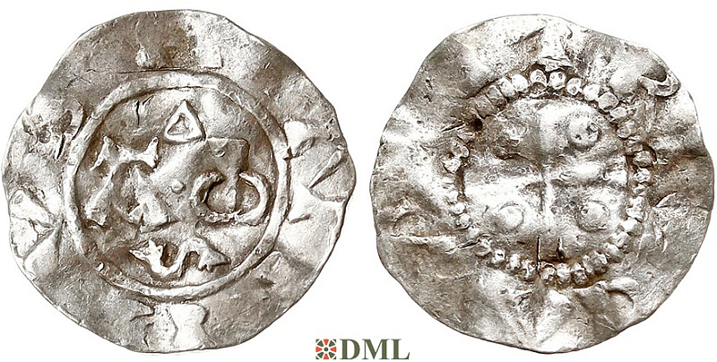 Денарий, Германия, Нижняя Лотарингия, Heinrich II (1002-1024), м.д. Deventer, Ilisch 2000, 1.7