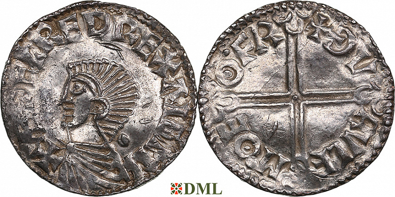 Денарий, Англия, Æthelred II (978-1016), м.д. York, монетарий Thorulfr, North 774