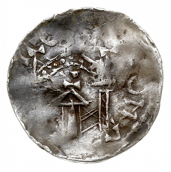 Денарий, Германия, Франкония, Heinrich II (1002-1024), м.д. Mainz, Dbg. 788