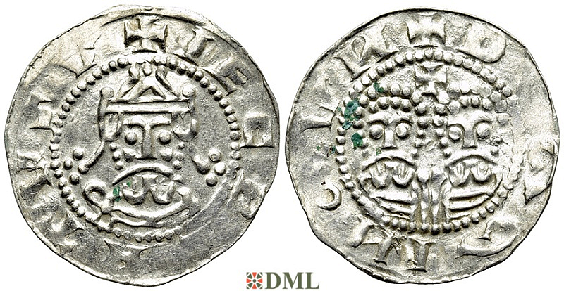 Денарий, Германия, Нижняя Лотарингия, Gf. Egbert II (1068-1090), м.д. Dokkum, Ilisch 2000, 22.5