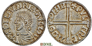 Денарий, Англия, Æthelred II (978-1016), м.д. Worchester, монетарий Wulfric, North 774