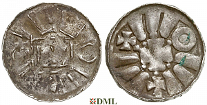 Денарий, Германия, Саксония, Anonymous bishop, Sachesnpfennig, Kilger 2000, KN 4