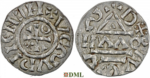 Обол, Германия, Бавария, Heinrich II (1002-1024), м.д. Regensburg, монетарий OWИ, Hahn 1976, 28