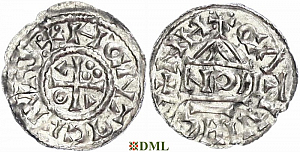 Денарий, Германия, Бавария, Heinrich II (1002-1024), м.д. Nabburg, монетарий IICIV, Hahn 1976, 74a1