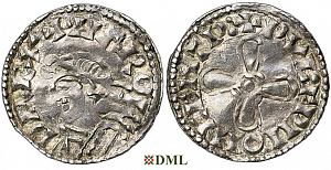 Денарий, Англия, Harold I (1035-1040), м.д. Canterbury, монетарий Pvlfpii, North 802