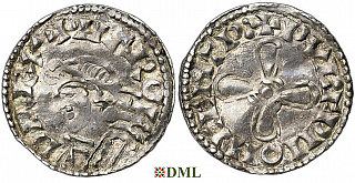Денарий, Англия, Harold I (1035-1040), м.д. Canterbury, монетарий Pvlfpii, North 802