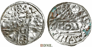 Денарий, Германия, Бавария, Heinrich V (1018-1026), м.д. Regensburg, монетарий CONR, Hahn 1976, 31c2