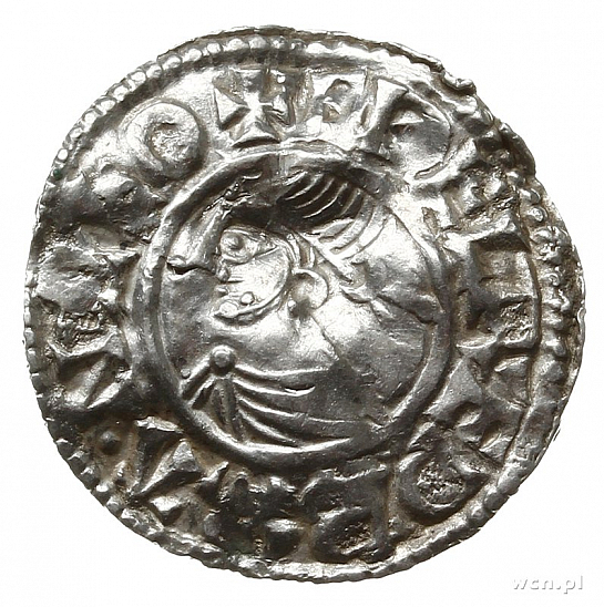 Денарий, Англия, Æthelred II (978-1016), м.д. Ipswich, монетарий Siwold, North 777