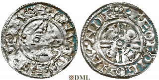 Денарий, Англия, Cnut  (1016-1035), м.д. London, монетарий Leofwige, North 787