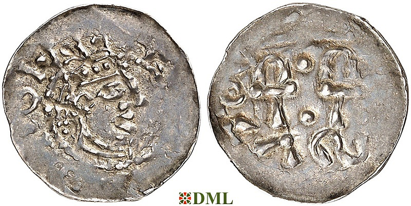 Денарий, Германия, Швабия, Heinrich II (1002-1024), м.д. Esslingen, Dbg. 1272