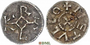 Обол, Каролинги, Charles le Chauve (840-877), м.д. Melle, Depeyrot 606B