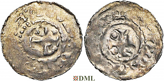 Денарий, Германия, Нижняя Лотарингия, Arnulf II (964-989) или Balduin IV (989-1036), м.д. Brugge
