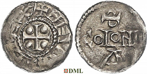 Денарий, Германия, Нижняя Лотарингия, Heinrich II (1002-1024), м.д. Koln, Dbg. -
