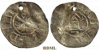 Денарий, Германия, Саксония, Otto III (983-1002), м.д. Goslar, type OAP