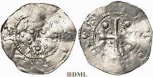 Денарий, Германия, Нижняя Лотарингия, Heinrich III (1036-1056) или Heinrich IV (1056-1106), м.д. Tiel, Ilisch 2000, 9.3