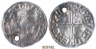 Денарий, Англия, Æthelred II (978-1016), м.д. Winchester, монетарий Beorthsige, North 774