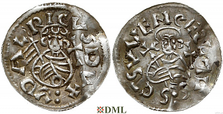 Денарий, Чехия, Богемия, Oldřich (1012-1034), м.д. Praga, Šmerda 134a