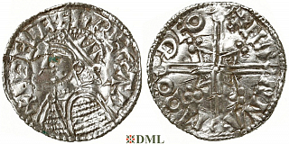 Денарий, Англия, Æthelred II (978-1016), м.д. Thetford, монетарий Mana, North 775