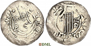 Денарий, Германия, Швабия, Heinrich II (1002-1024), м.д. Esslingen, Dbg. 952