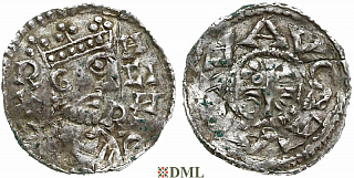 Денарий, Германия, Швабия, Heinrich II (1002-1024), м.д. Augsburg, Hahn 1976, 145.55