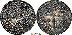 Денарий, Англия, Cnut  (1016-1035), м.д. Stafford, монетарий Ælfric, North 781