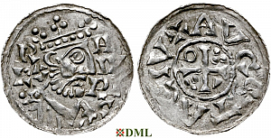 Денарий, Германия, Швабия, Heinrich II (1002-1024), м.д. Augsburg, Hahn 1976, 145.14