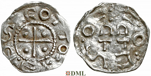 Денарий, Германия, Швабия, Otto I - Otto III (973-1002), м.д. Esslingen, Dbg. 1271