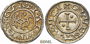 Денье, Каролинги, Charles le Chauve (840-877), м.д. Quentovic, Depeyrot 811