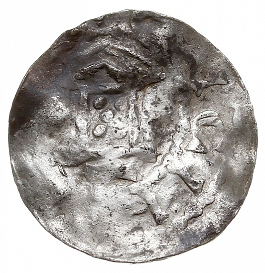 Денарий, Германия, Саксония, Heinrich II (1002-1024), м.д. Erfurt, Dbg. 827