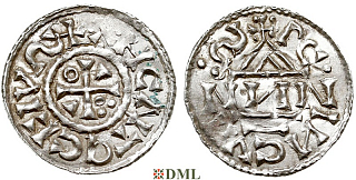 Денарий, Германия, Бавария, Heinrich II (1002-1014), м.д. Regensburg, монетарий ?, Hahn 1976, 27j3