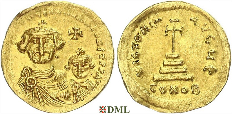 Солид, Византия, Heraclius (610-641) и Heraclius Constantine (613–641), м.д. Constantinople