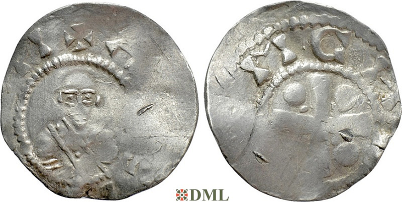 Денарий, Германия, Франкония, EB. Willigis (975-1011), м.д. Mainz, Dbg. 802