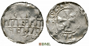 Денарий, Германия, Нижняя Лотарингия, Anonymous bishop, м.д. Nivelles, Ilisch 2014, 25.3