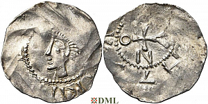 Денарий, Германия, Нижняя Лотарингия, Heinrich II (1002-1024), м.д. Deventer, Ilisch 2000, 1.9