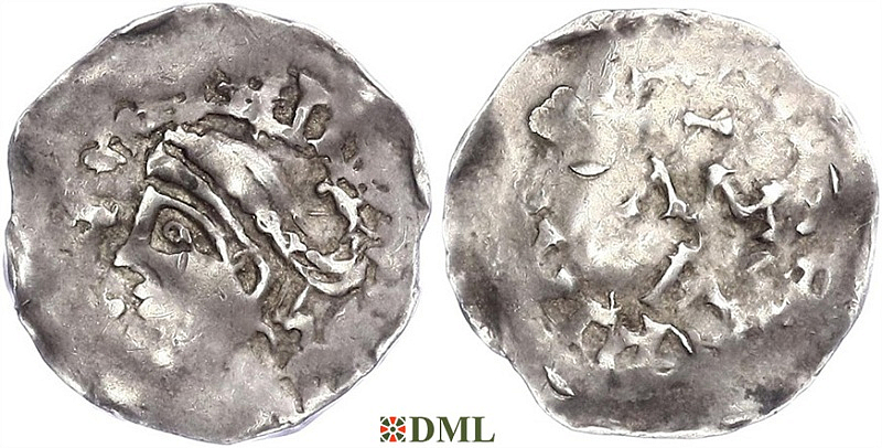 Денарий, Германия, Нижняя Лотарингия, Henrich II (1002-1024), м.д. Aachen, Ilisch 2014, 50.4