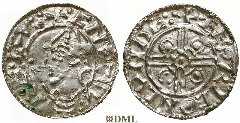 Денарий, Англия, Cnut (1016-1035), м.д. London, монетарий Ælfric, North 787