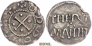 Денарий, Германия, Саксония, Otto III (983-1002), м.д. Dortmund, Dbg. 743
