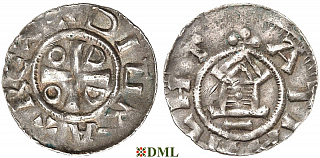 Денарий, Германия, Саксония, Otto III (983-1002), м.д. Goslar, type OAP