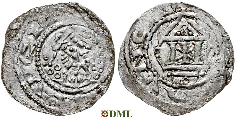 Денарий, Германия, Франкония, Heinrich III (1039-1056), м.д. Mainz, Dbg. 793