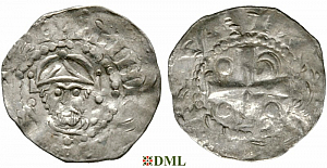 Денарий, Германия, Франкония, Heinrich III (1046-1056), м.д. Worms, Dbg. 847