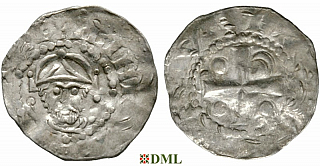 Денарий, Германия, Франкония, Heinrich III (1046-1056), м.д. Worms, Dbg. 847