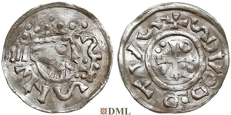 Денарий, Германия, Бавария, Heinrich II (1002-1024), м.д. Salzburg, Hahn 1976, 93