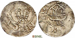 Денарий, Германия, Франкония, Heinrich III (1039-1046), м.д. Speyer, Dbg. 830